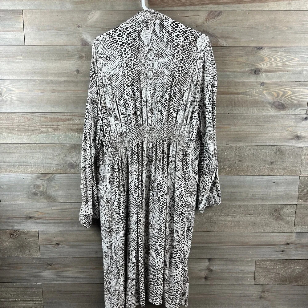 Free People Womens Kimono‎  Wild Nights Snake Animal Print Long Duster Small